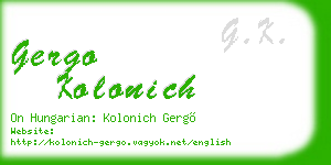 gergo kolonich business card